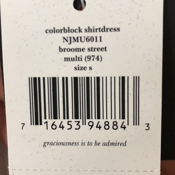 NWT. Kate Spade Broome Street colorblock shirtdress, size small. - Picture 13 of 13